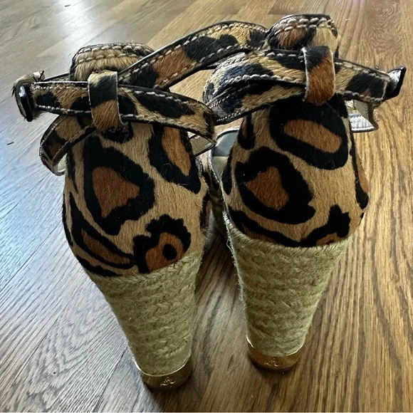 Sam Edelman Leopard Print Wedge Platform Sandals, size 7.5 - Picture 5 of 8